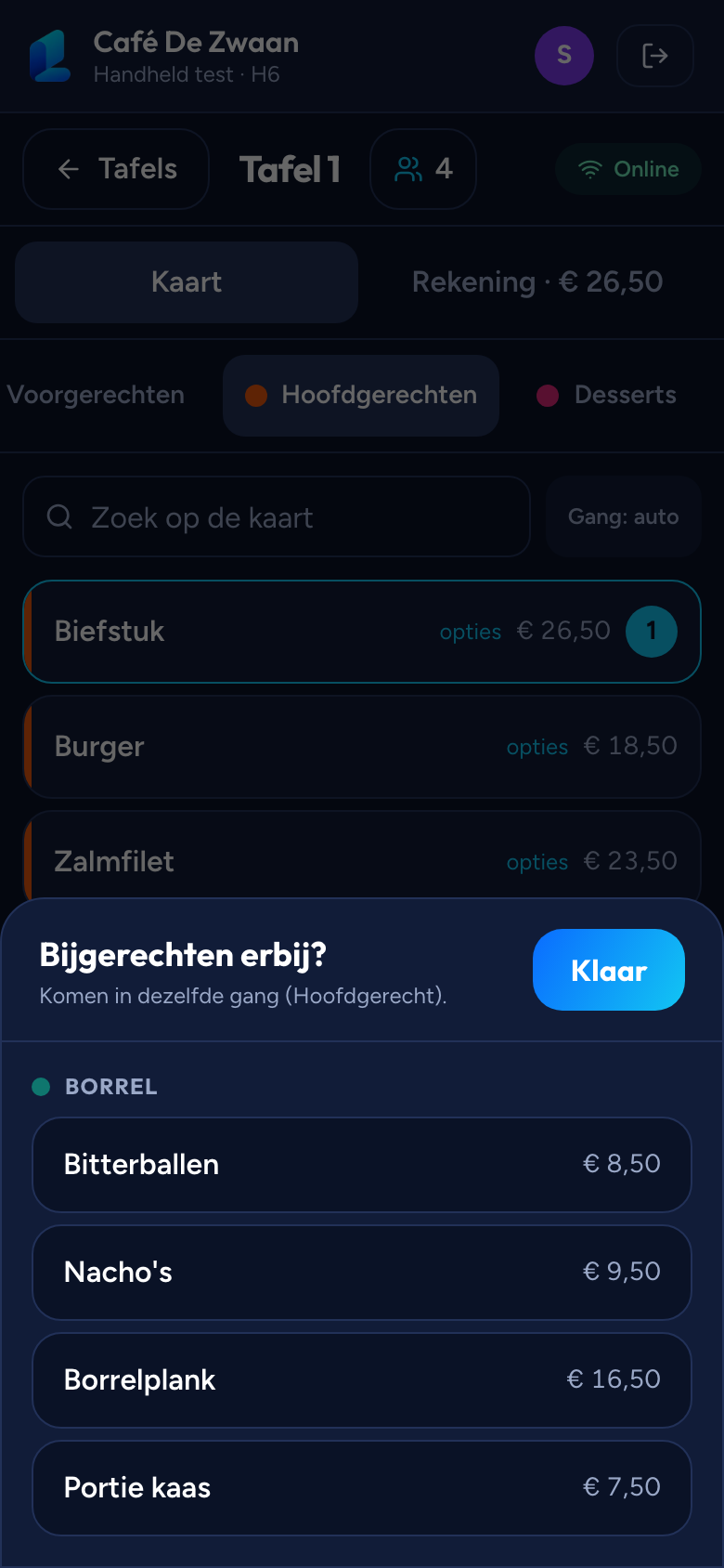 Bijgerechten kiezen op de telefoon